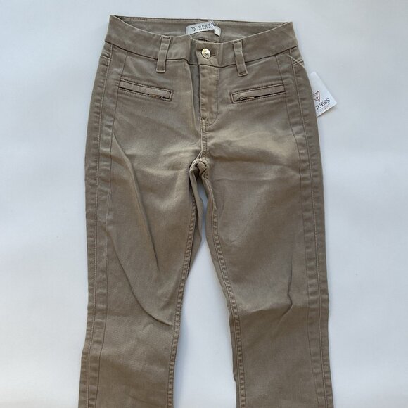 Guess Women’s Athletic Zip Skinny Jean In Khaki Ankle Zip Cropped Leg Size 25 - Picture 4 of 13